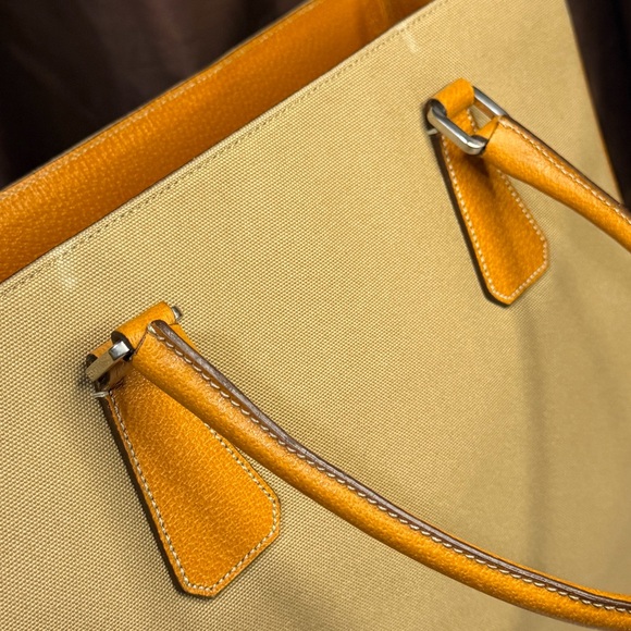 Authentic pre loved Prada Beige and Orange Canvas Tote - Picture 7 of 14